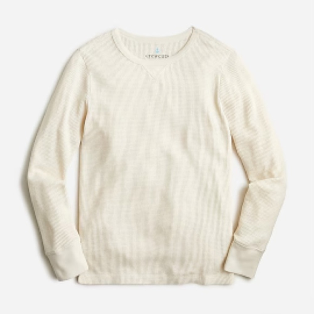 NWOT Crewcuts boys’ long-sleeve waffle tee in Natural size 12-14